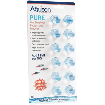 Aqueon Pure LIve Beneficial Bacteria and Enzymes for Aquariums - 12 count