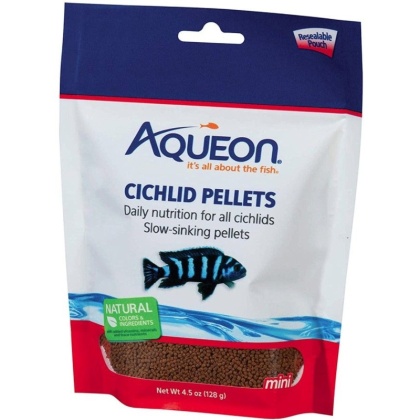 Aqueon Mini Cichlid Food Pellets - 4.5 oz