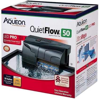 Aqueon QuietFlow LED Pro Power Filter - QuietFlow 50 (Aquariums up to 50 Gallons)