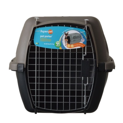 Aspen Pet Porter Heavy-Duty Pet Carrier Storm Gray and Black - Pets 15-20 lbs