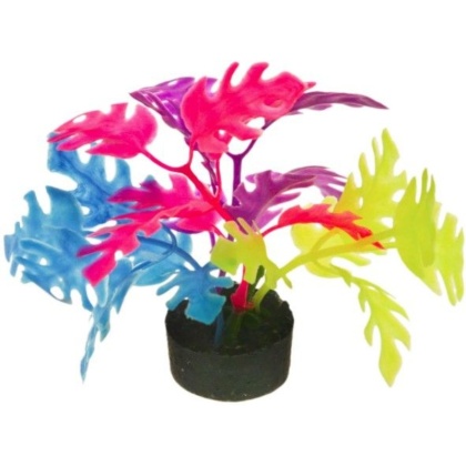 Blue Ribbon Colorburst Florals Multi-colored Philo Leaf Aquarium Decor - 1.25