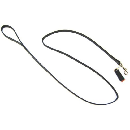 Circle T Leather Lead - 6\' Long - Black - 6\' Long x 3/4\