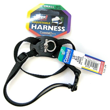 Coastal Pet Size Right Adjustable Nylon Harness - Black - X-Small (Girth Size 10