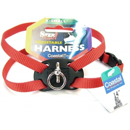 Coastal Pet Size Right Nylon Adjustable Harness - Red - X-Small - (Girth Size 10