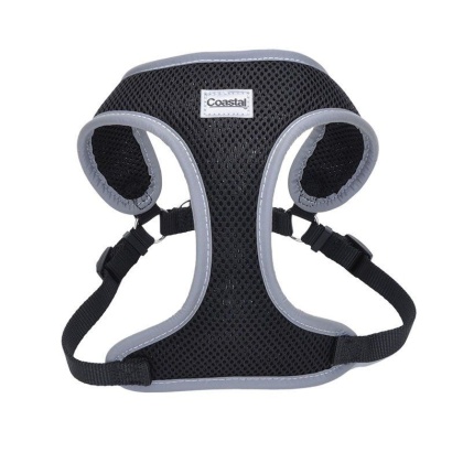 Coastal Pet Comfort Soft Reflective Wrap Adjustable Dog Harness - Black - X-Small - 16-19