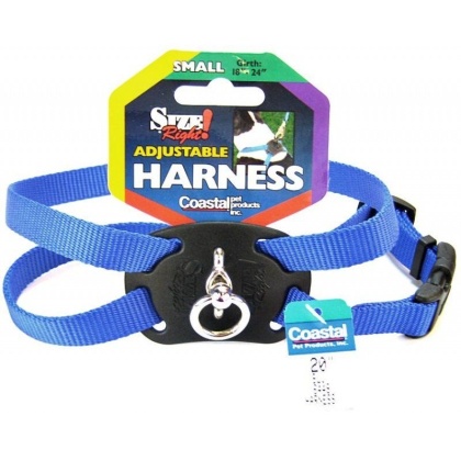 Coastal Pet Size Right Nylon Adjustable Harness - Blue - Small (Girth Size 18