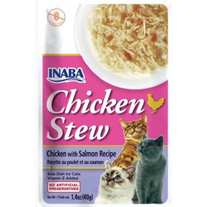 Inaba Chicken Stew Chicken with Salmon Recipe Side Dish for Cats - 1.4 oz