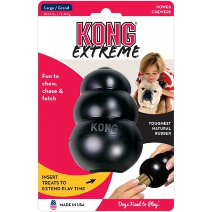 KONG Extreme KONG Dog Toy - Black - Large - Dogs 30-65 lbs (4\