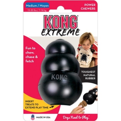 KONG Extreme KONG Dog Toy - Black - Medium - Dogs 15-35 lbs (3.5\