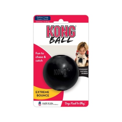 KONG Extreme Ball - Black - Medium/Large - Solid Ball (Dogs 35-85 lbs - 3\