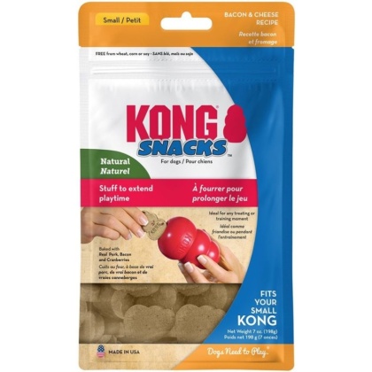 KONG Snacks Bacon and Cheese Recipe Dog Treats Small - 7 oz