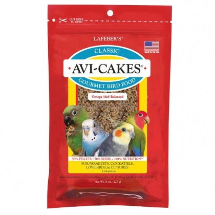 Lafeber Classic Avi-Cakes Gourmet Parakeet, Cockatiel & Conure Food - 8 oz