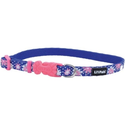 Li'L Pals Reflective Collar - Flowers with Dots - 6-8