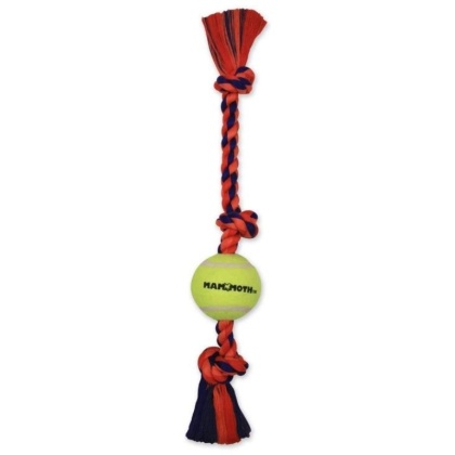 Mammoth Flossy Chews Color 3-Knot Tug with Tennis Ball 20