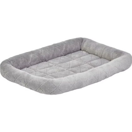 MidWest Quiet Time Deluxe Diamond Stitch Pet Bed Gray for Dogs - Large - 1 count