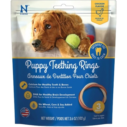 N-Bone Puppy Teething Ring - Chicken Flavor - Puppy Teething Ring - 3.5