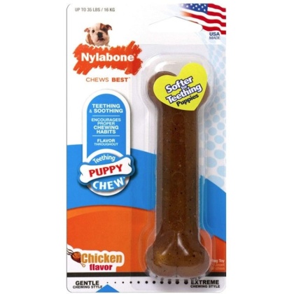 Nylabone Puppy Chew PuppyBone - Chicken Flavor - Wolf - 5.5