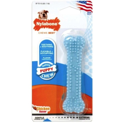 Nylabone Puppy Chew Dental Bone Chew Toy - Blue - 3.75\