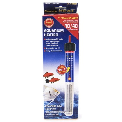 Penn Plax Cascade Submersible Heat Aquarium Heater - 50 Watts - 7