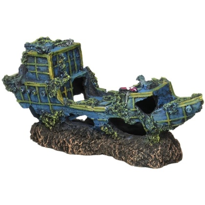 Penn Plax Sunken Ship Aquarium Decor - Medium - 12