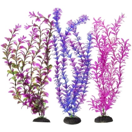 Penn Plax Colorful Plastic Aquarium Plant Pack 16\