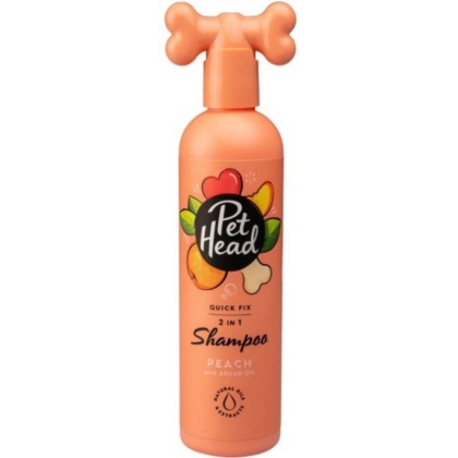 Pet Head Quick Fix 2 in 1 Shampoo for Dogs Peach with Argan Oil - 16 oz