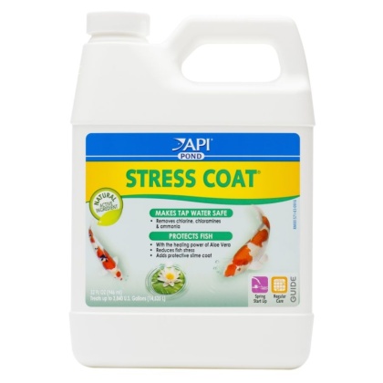 PondCare Stress Coat Plus Fish & Tap Water Conditioner for Ponds - 32 oz (Treats 3,840 Gallons)