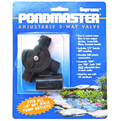 Pondmaster Adjustabel 3-Way Valve - 1/2\