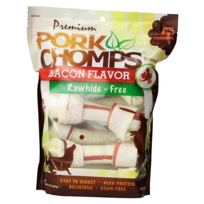 Pork Chomps Premium Pork Knotz - Bacon Flavor - Medium - 8 Count - (7