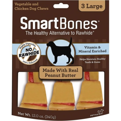 SmartBones Peanut Butter Dog Chews - Large - 6.5