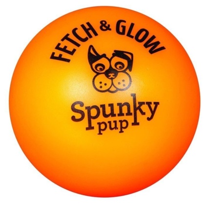 Spunky Pup Fetch and Glow Ball Dog Toy Assorted Colors - Medium - 1 count