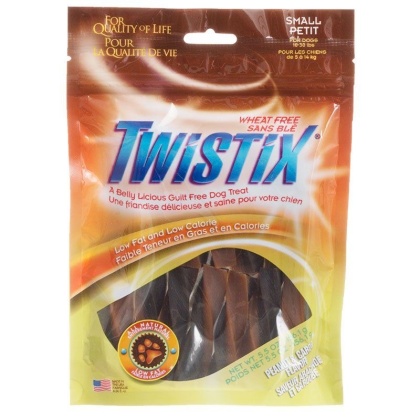 Twistix Wheat Free Dog Treats - Peanut Butter & Carob Flavor - Small - For Dogs 10-30 lbs - (5.5 oz)