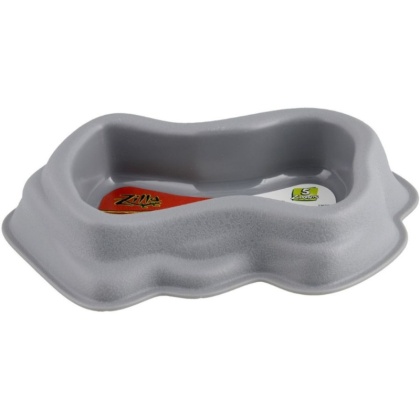 Zilla Decor Durable Dish for Reptiles Grey - Medium (8.5