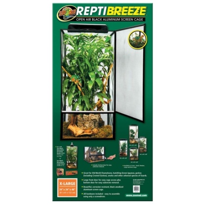 Zoo Med Reptibreeze Open Air Aluminum Screen Cage - Black - X-Large (24\