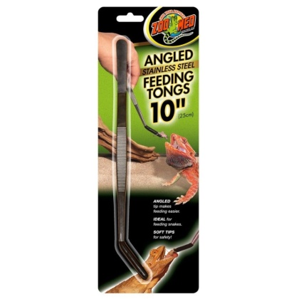 Zoo Med Angled Stainless Steel Feeding Tongs - 1 Pack - (10